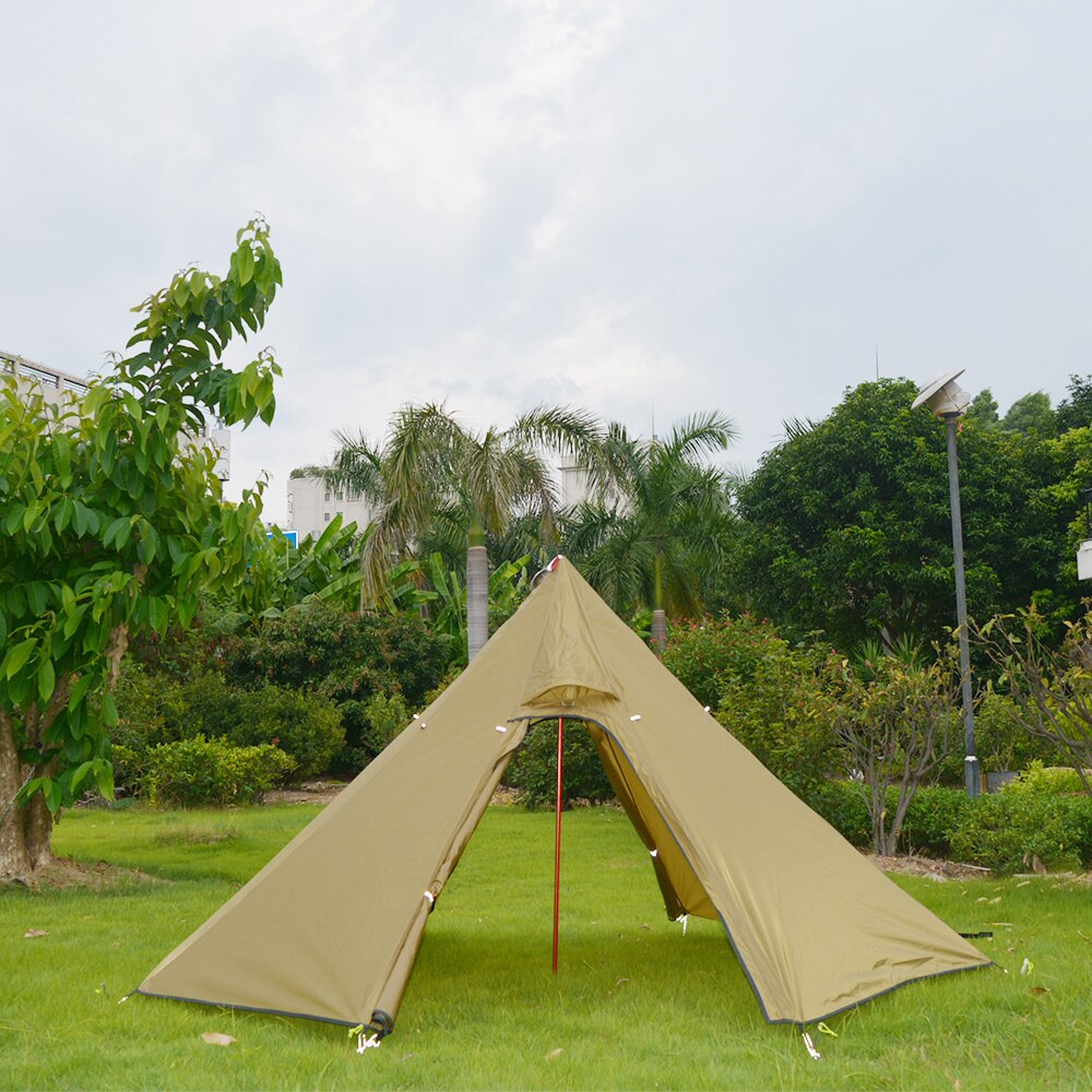 Cheap Goat Tents 3 4 Person Ultralight Outdoor Camping Teepee Waterproof Silnylon Pyramid Tent Large Rodless Tent Backpacking Hiking Tents Tents 
